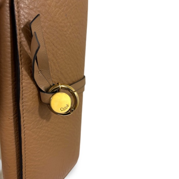 Chloé Alphabet Letter Continental Long Wallet In Grained Leather Light Tan Chloe - Picture 6 of 8